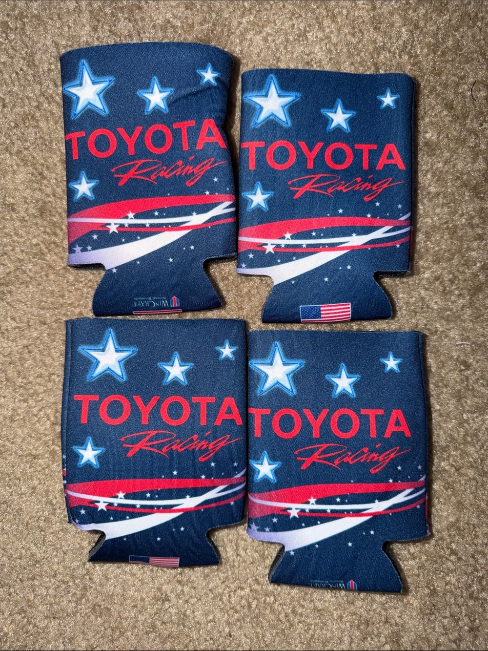 Toyota Racing Blue Neoprene Can Coozie - Set of 4